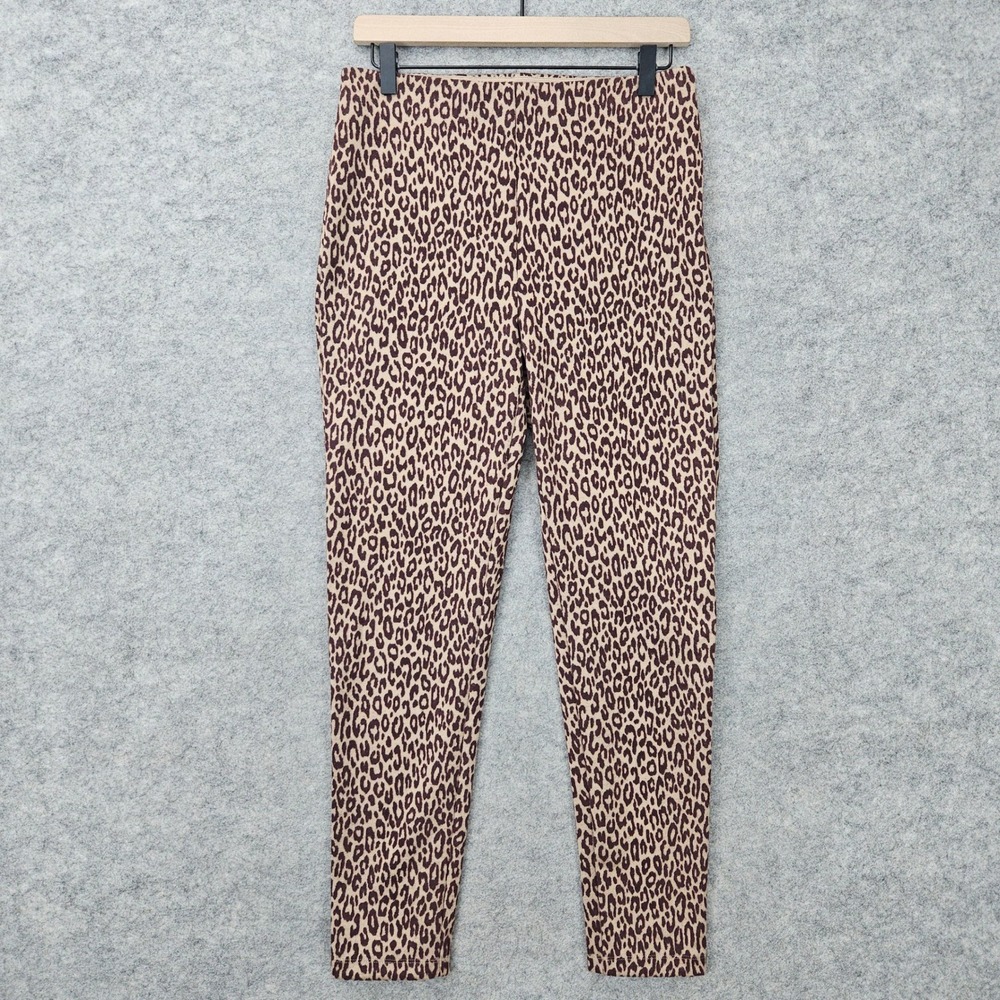 NEW Ann Taylor Women's Brown Animal Print Skinny Pants Size S Stretch Poly Blend